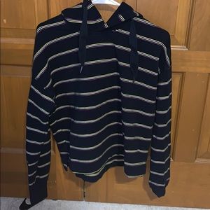 soft black, yellow, and purple hoodie